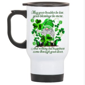 Christian Gnome St Patricks Day Irish Blessing Leprechaun Stainless Steel Travel Mug