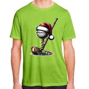 Christmas Golf Santa Hat Lights Graphic Golf Player Costume Funny Gift Adult ChromaSoft Performance T-Shirt