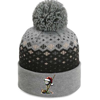 Christmas Golf Santa Hat Lights Graphic Golf Player Costume Funny Gift The Baniff Cuffed Pom Beanie