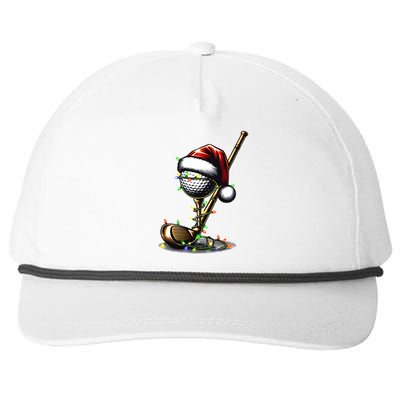 Christmas Golf Santa Hat Lights Graphic Golf Player Costume Funny Gift Snapback Five-Panel Rope Hat