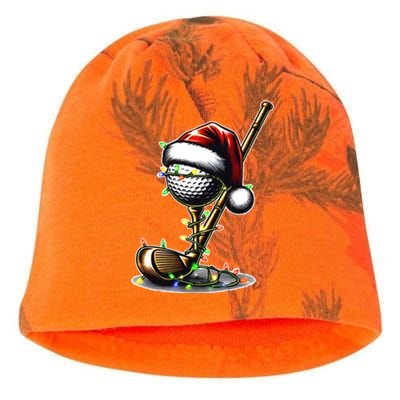 Christmas Golf Santa Hat Lights Graphic Golf Player Costume Funny Gift Kati - Camo Knit Beanie