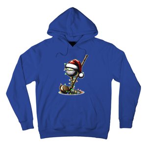 Christmas Golf Santa Hat Lights Graphic Golf Player Costume Funny Gift Hoodie