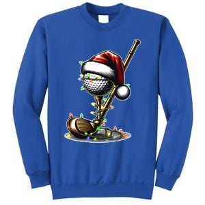 Christmas Golf Santa Hat Lights Graphic Golf Player Costume Funny Gift Sweatshirt