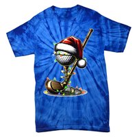 Christmas Golf Santa Hat Lights Graphic Golf Player Costume Funny Gift Tie-Dye T-Shirt