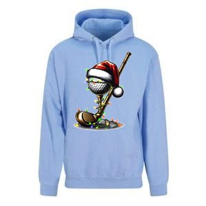 Christmas Golf Santa Hat Lights Graphic Golf Player Costume Funny Gift Unisex Surf Hoodie