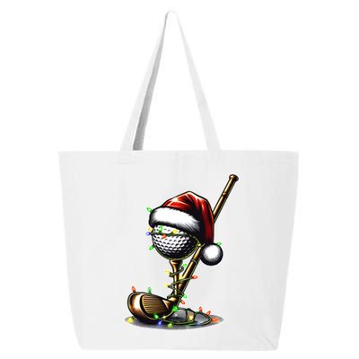 Christmas Golf Santa Hat Lights Graphic Golf Player Costume Funny Gift 25L Jumbo Tote