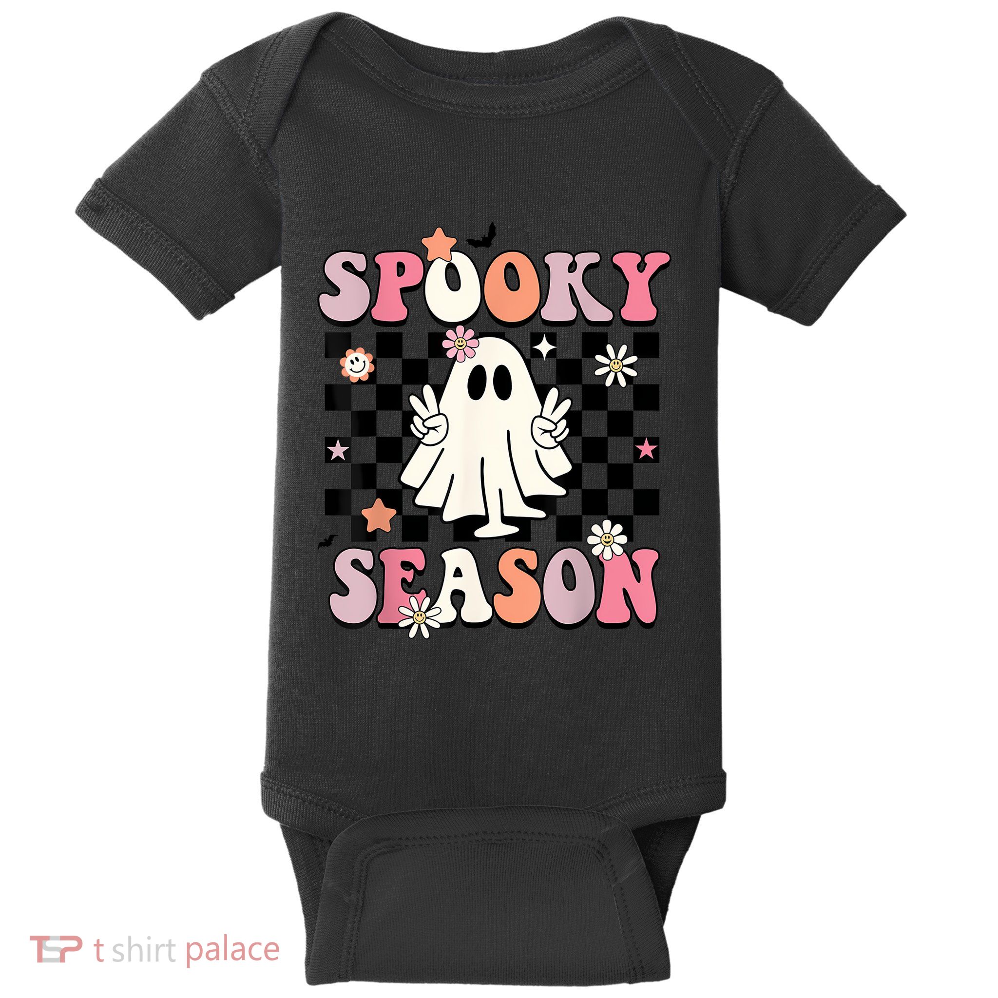 Cute Ghost Spooky Season Funny Halloween Baby Bodysuit