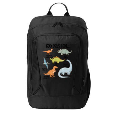 Cute God Says I Am Vintage Dinosaur Funny City Backpack