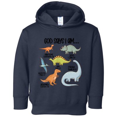 Cute God Says I Am Vintage Dinosaur Funny Toddler Hoodie