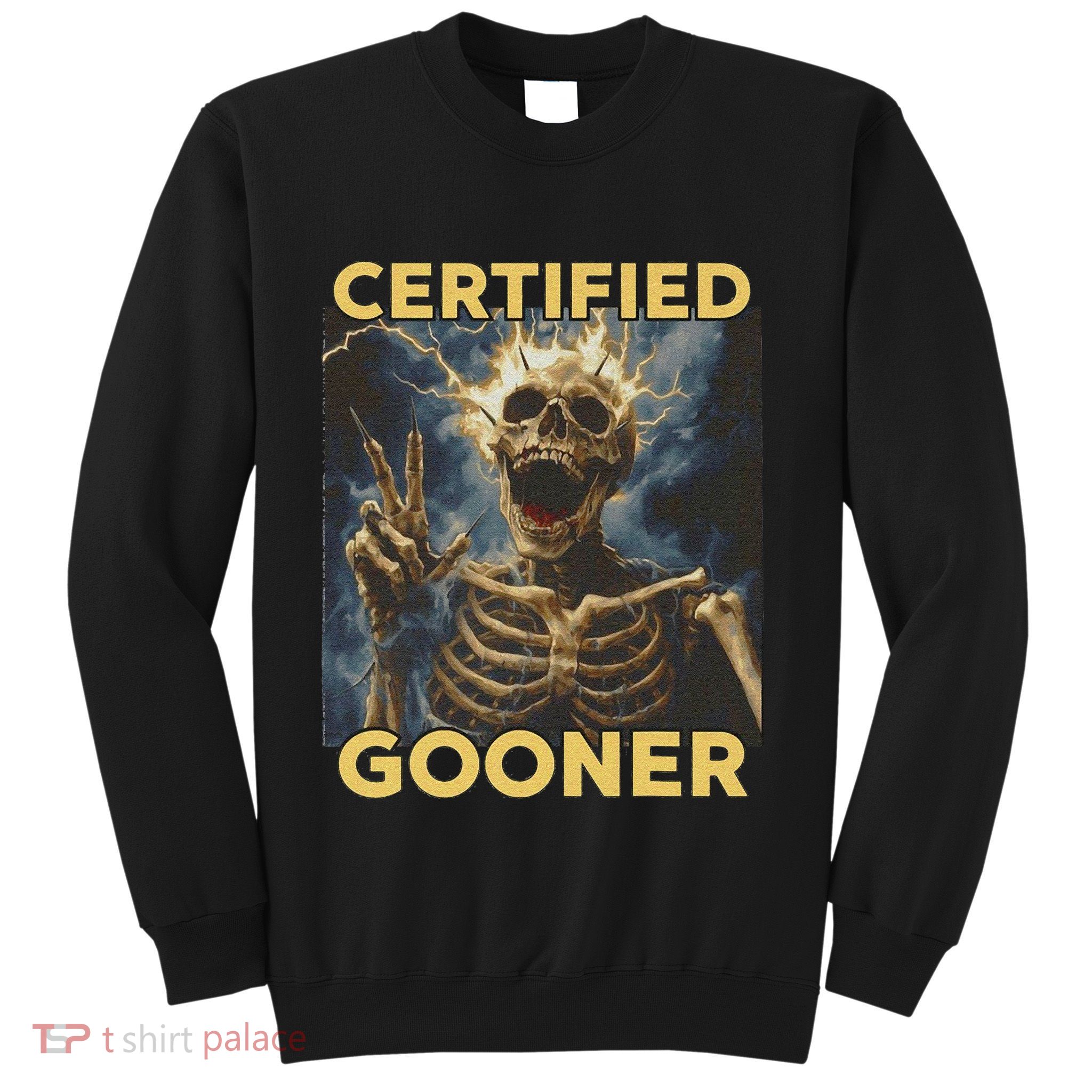 Certified Gooner Skeleton Vintage Funny Sweatshirt