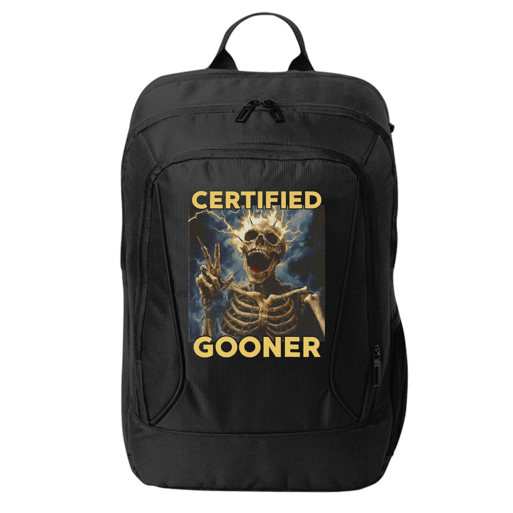 Certified Gooner Skeleton Vintage Funny City Backpack