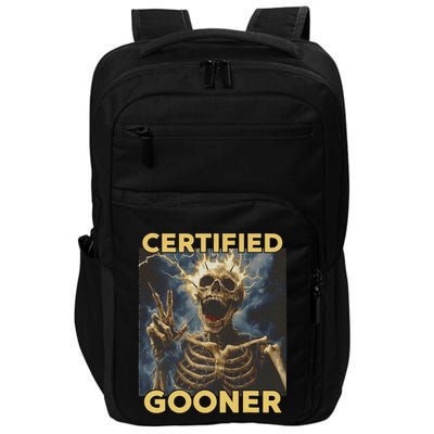 Certified Gooner Skeleton Vintage Funny Impact Tech Backpack
