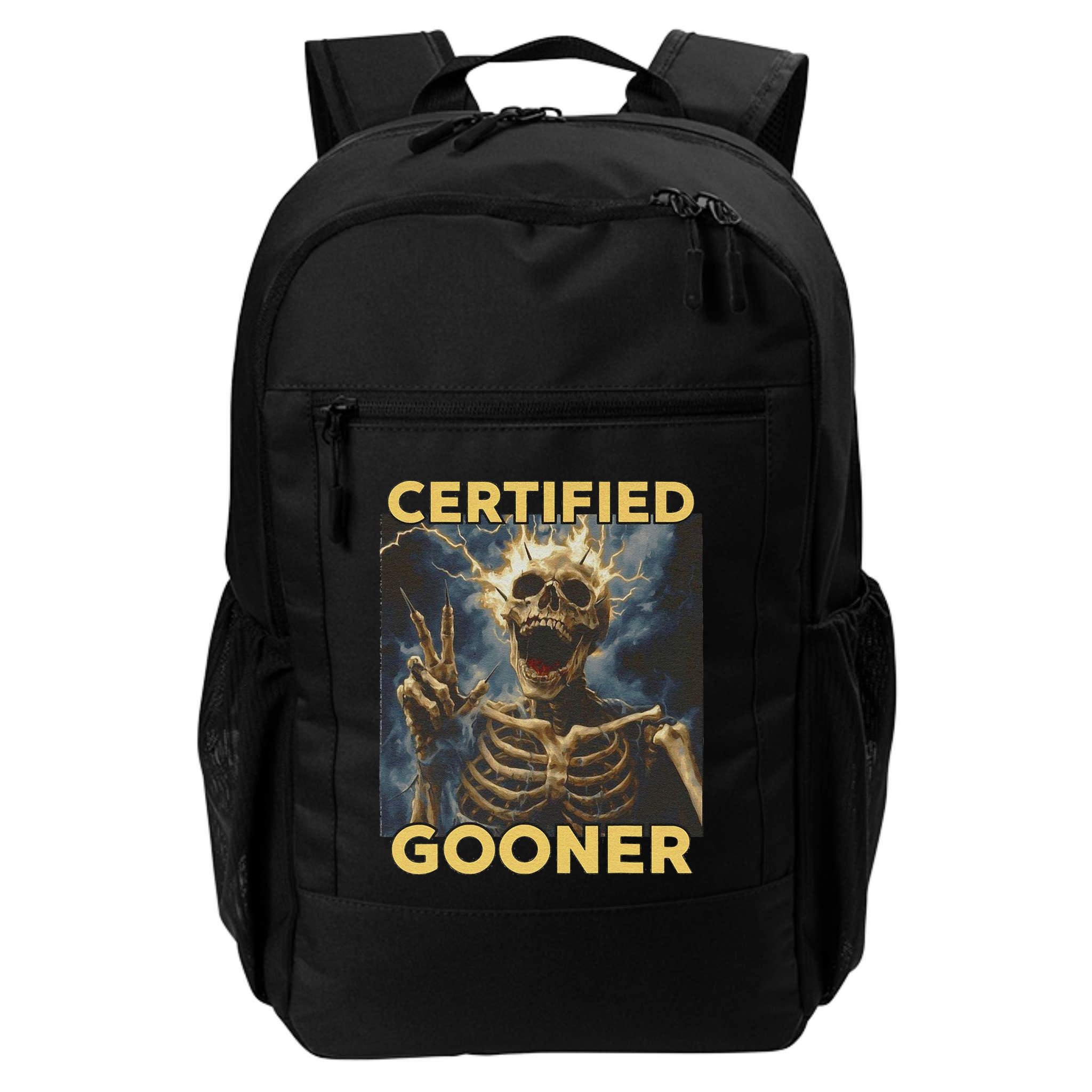 Certified Gooner Skeleton Vintage Funny Backpack