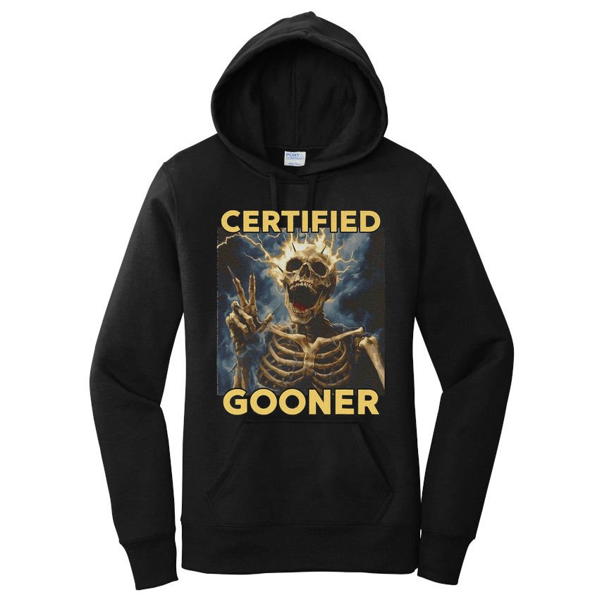 Certified Gooner Skeleton Vintage Funny Women's Pullover Hoodie