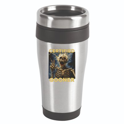 Certified Gooner Skeleton Vintage Funny 16oz Travel Tumbler