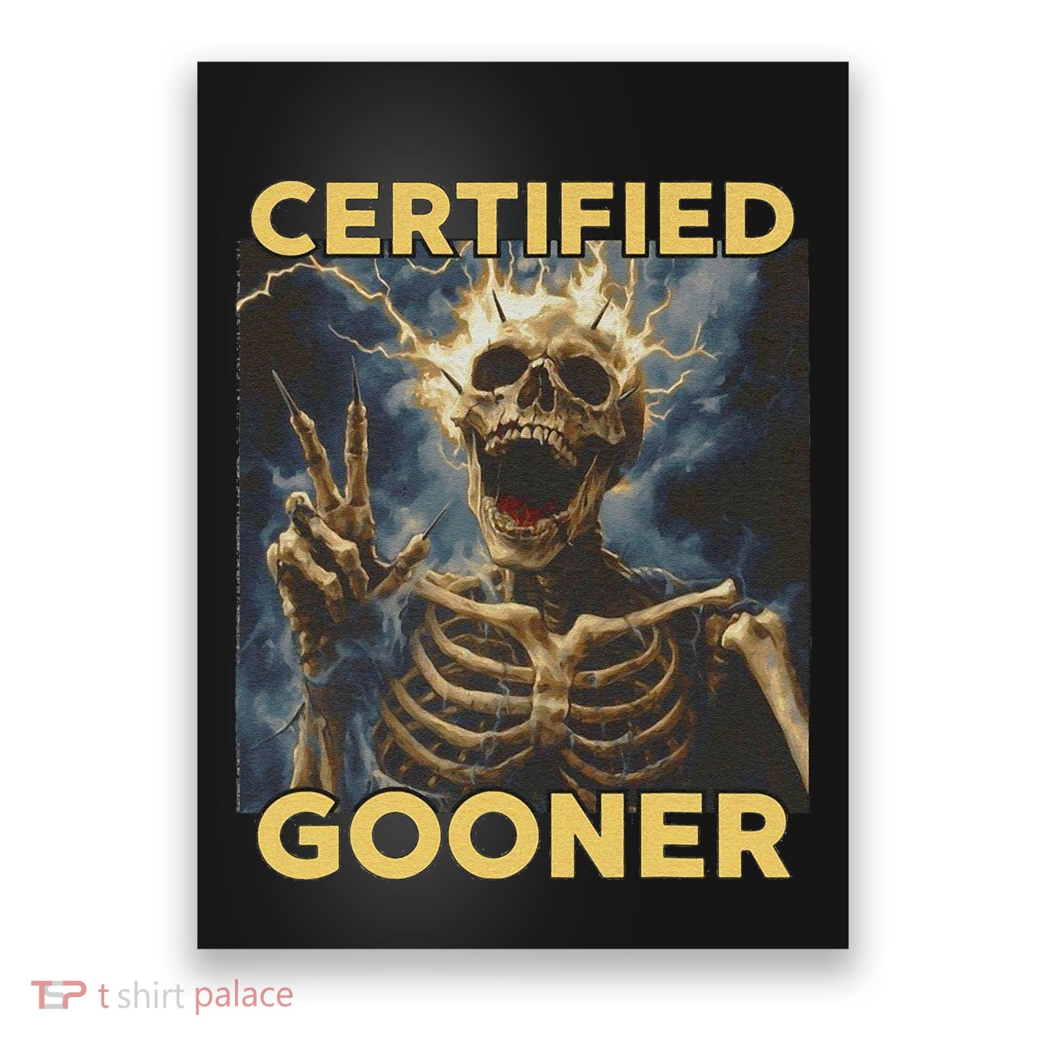 Certified Gooner Skeleton Vintage Funny Poster