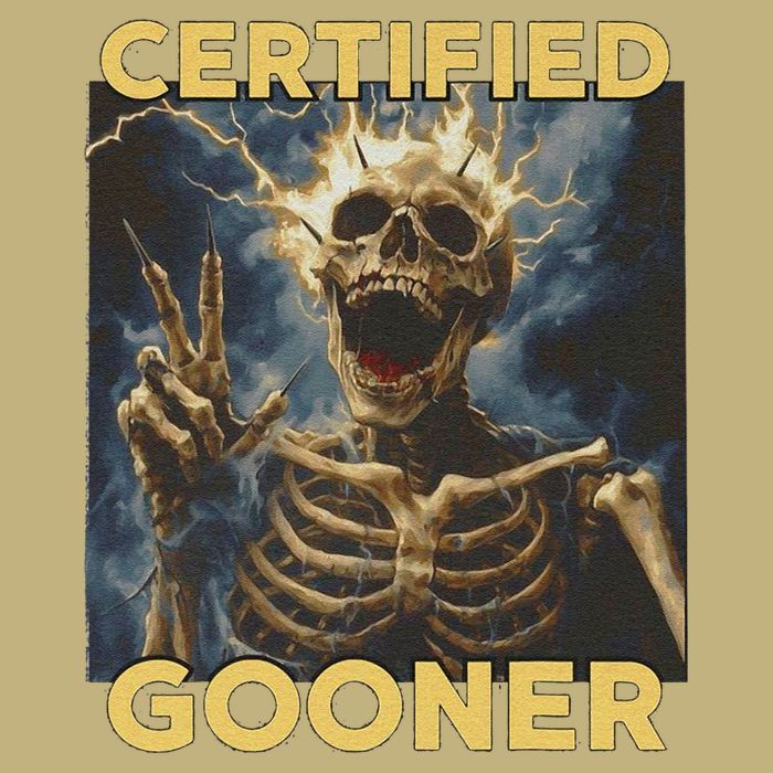 Certified Gooner Skeleton Vintage Funny Long Sleeve Shirt