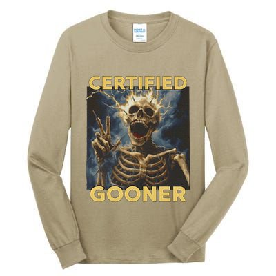 Certified Gooner Skeleton Vintage Funny Tall Long Sleeve T-Shirt