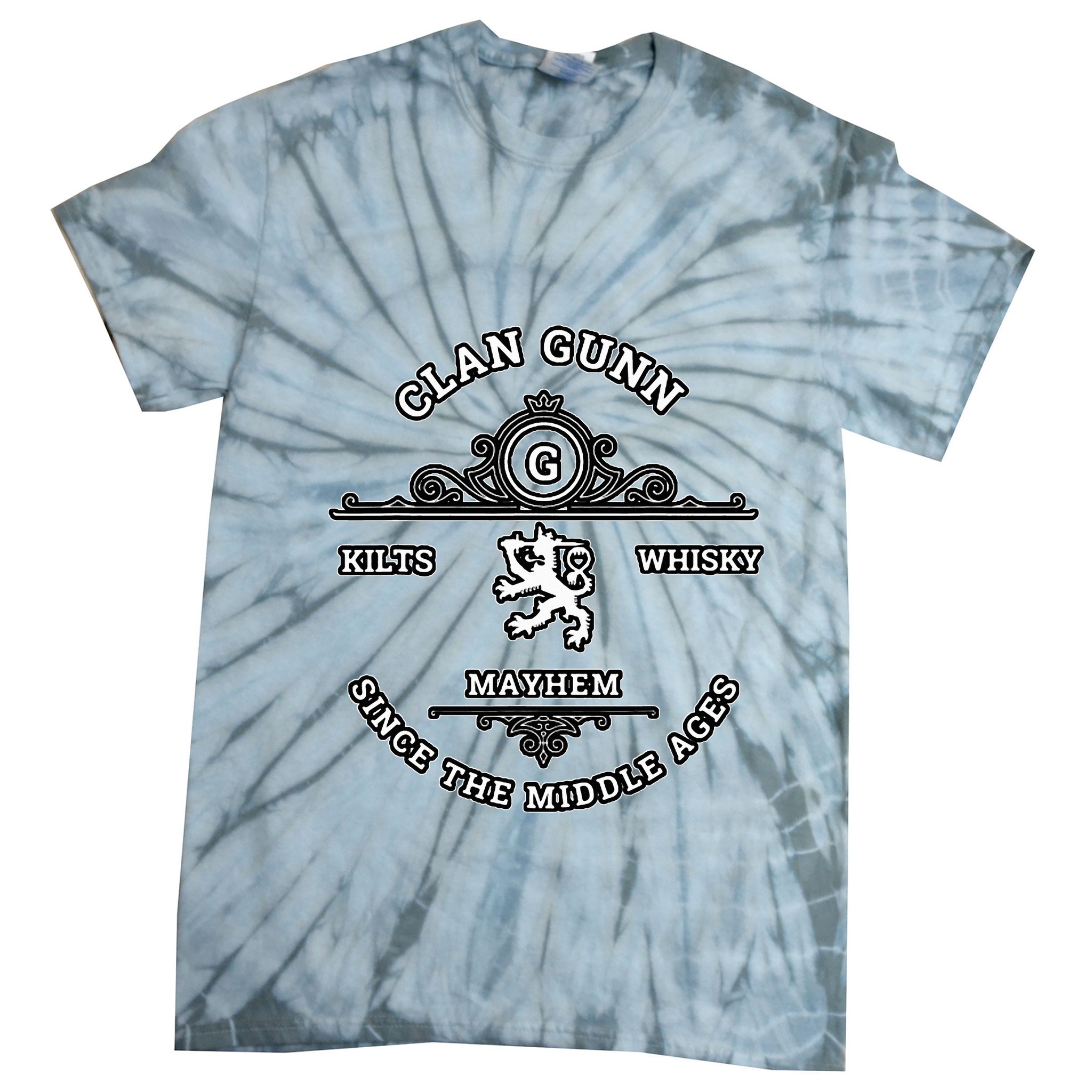 Clan Gunn Scottish Kilt Highland Games Tie-Dye T-Shirt