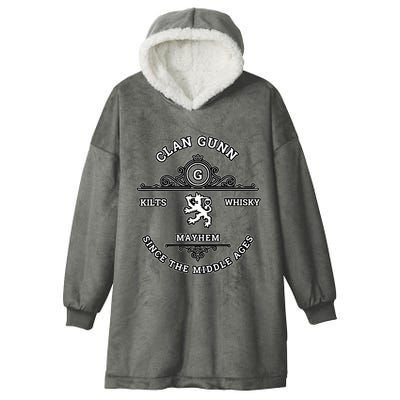 Clan Gunn Scottish Kilt Highland Games Hooded Wearable Blanket