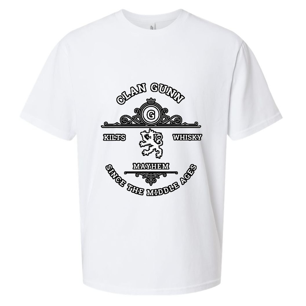 Clan Gunn Scottish Kilt Highland Games Sueded Cloud Jersey T-Shirt