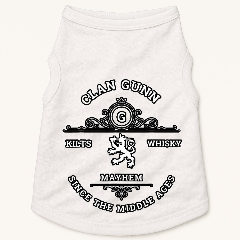 Clan Gunn Scottish Kilt Highland Games Doggie Tank