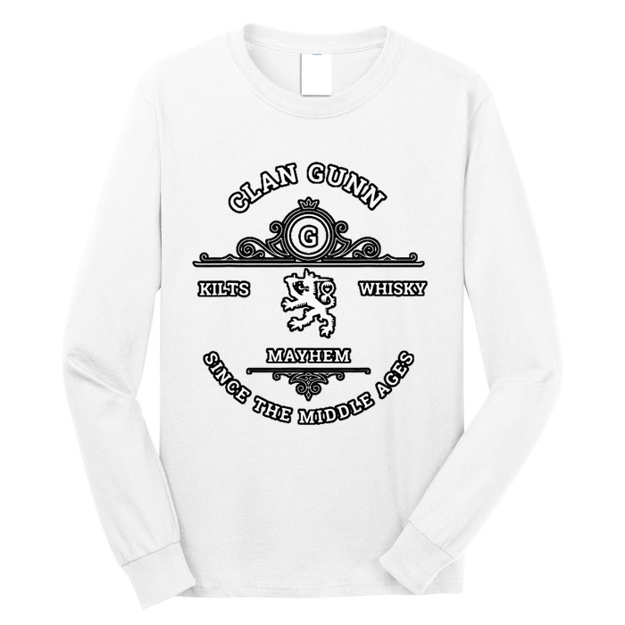 Clan Gunn Scottish Kilt Highland Games Long Sleeve Shirt