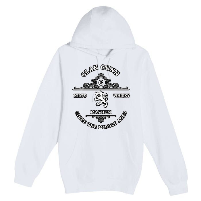 Clan Gunn Scottish Kilt Highland Games Premium Pullover Hoodie