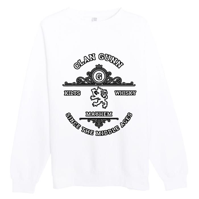 Clan Gunn Scottish Kilt Highland Games Premium Crewneck Sweatshirt