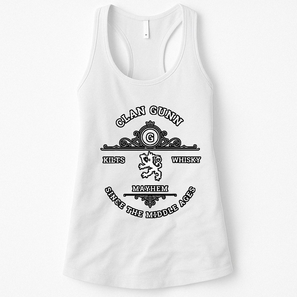 Clan Gunn Scottish Kilt Highland Games Womens Tank Top