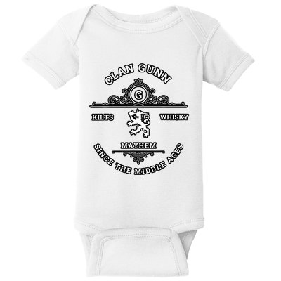Clan Gunn Scottish Kilt Highland Games Baby Bodysuit