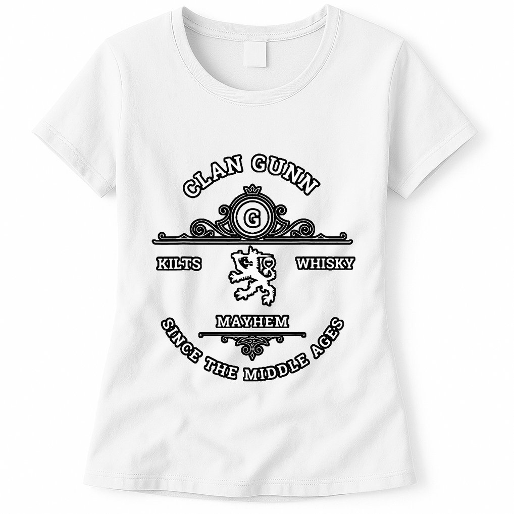 Clan Gunn Scottish Kilt Highland Games Womens T-Shirt