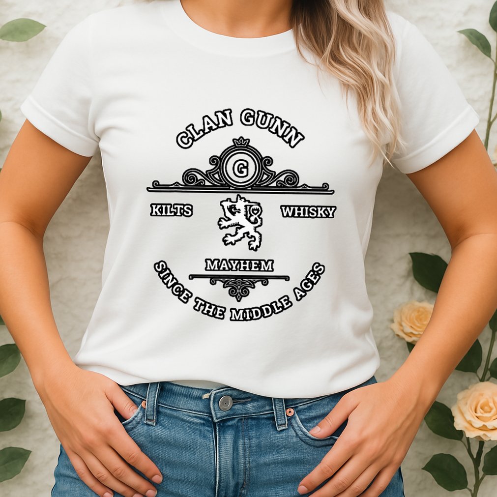 Clan Gunn Scottish Kilt Highland Games Womens T-Shirt