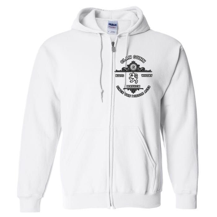 Clan Gunn Scottish Kilt Highland Games Full Zip Hoodie