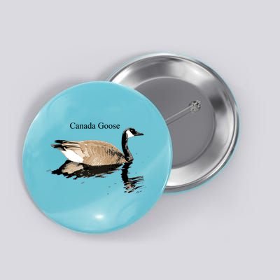Canada Goose Swimming Gift Waterfowl Lover Button