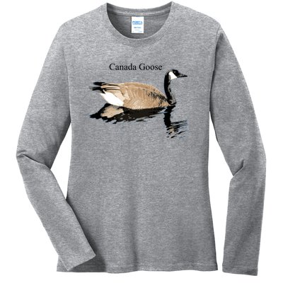 Canada Goose Swimming Gift Waterfowl Lover Ladies Long Sleeve Shirt