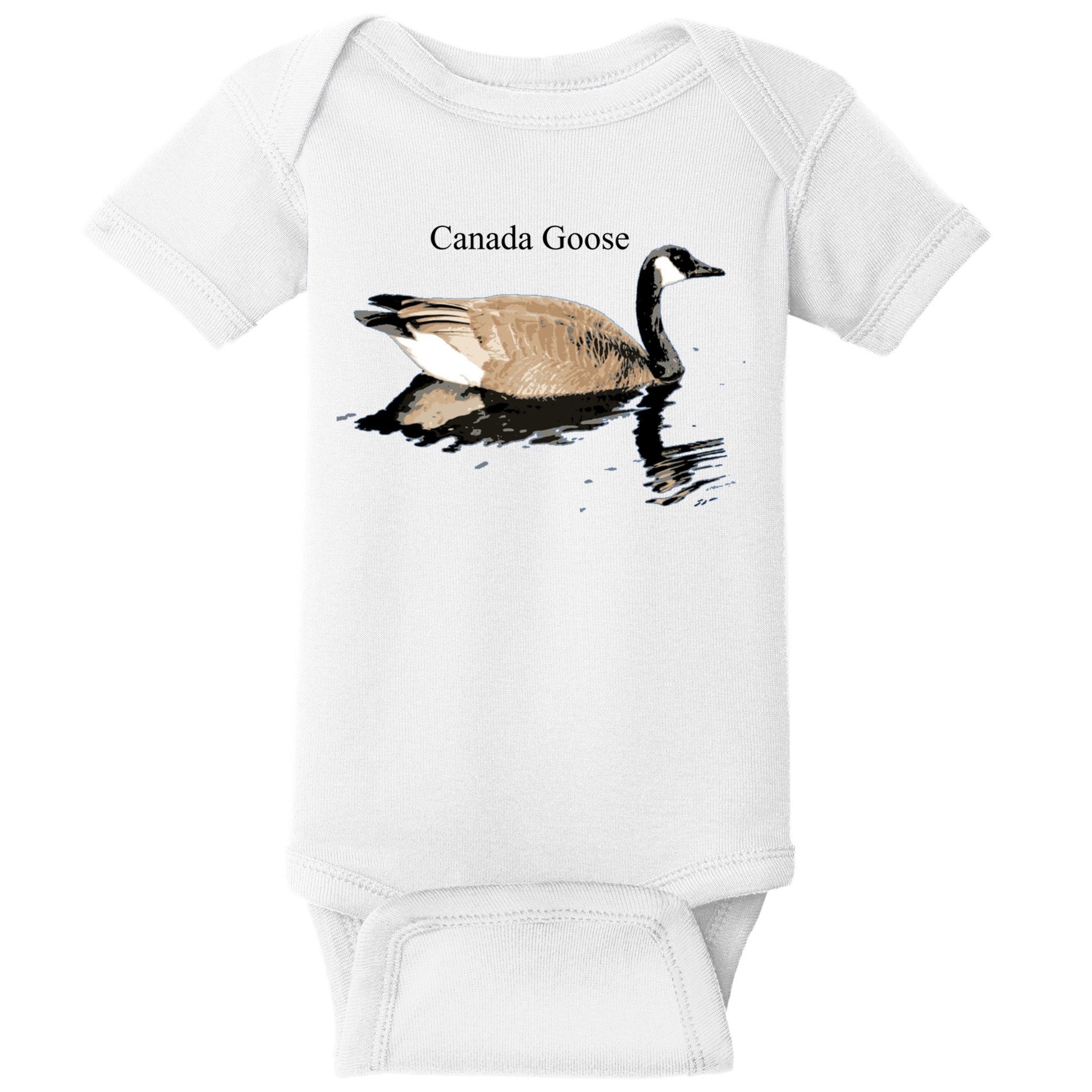 Canada Goose Swimming Gift Waterfowl Lover Baby Bodysuit