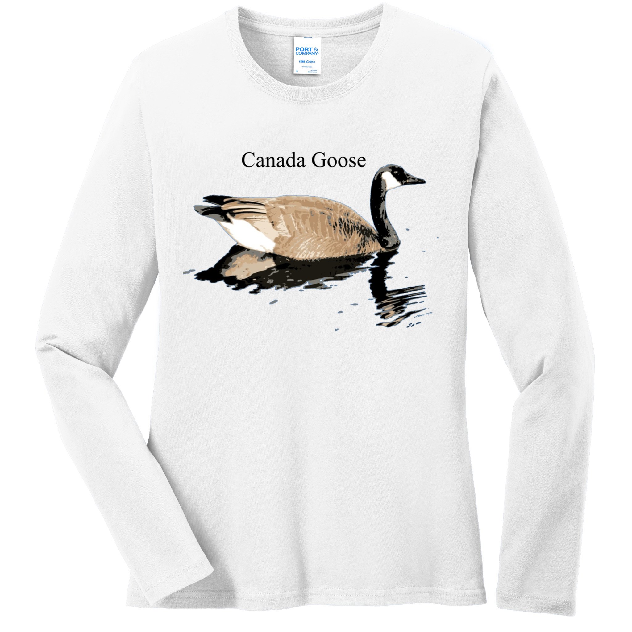 Canada Goose Swimming Gift Waterfowl Lover Ladies Long Sleeve Shirt