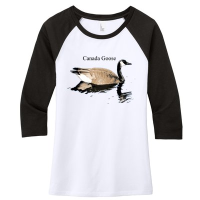 Canada Goose Swimming Gift Waterfowl Lover Women's Tri-Blend 3/4-Sleeve Raglan Shirt