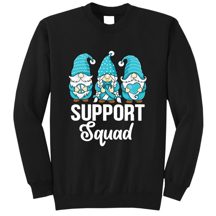 Cute Gnomes Support Squad Survivor Cervical Cancer Awareness Sweatshirt