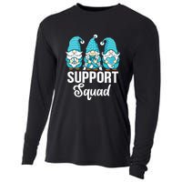 Cute Gnomes Support Squad Survivor Cervical Cancer Awareness Cooling Performance Long Sleeve Crew