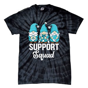 Cute Gnomes Support Squad Survivor Cervical Cancer Awareness Tie-Dye T-Shirt