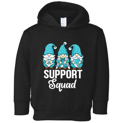 Cute Gnomes Support Squad Survivor Cervical Cancer Awareness Toddler Hoodie