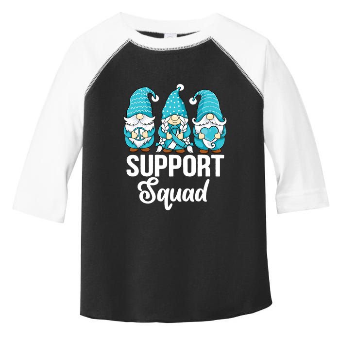 Cute Gnomes Support Squad Survivor Cervical Cancer Awareness Toddler Fine Jersey T-Shirt