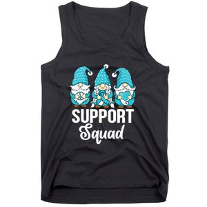 Cute Gnomes Support Squad Survivor Cervical Cancer Awareness Tank Top