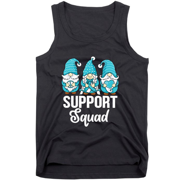 Cute Gnomes Support Squad Survivor Cervical Cancer Awareness Tank Top