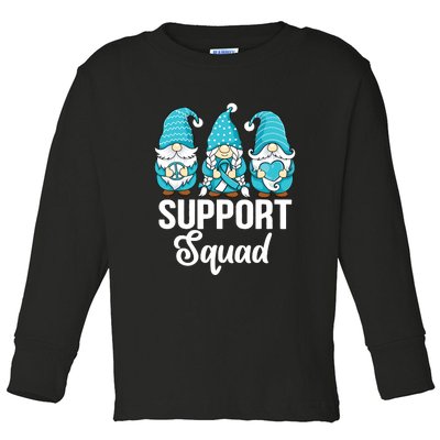 Cute Gnomes Support Squad Survivor Cervical Cancer Awareness Toddler Long Sleeve Shirt