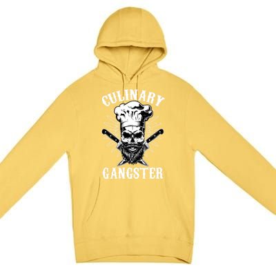 Culinary Gangster Skeleton Chef Funny Cooking Cook Meaningful Gift Premium Pullover Hoodie