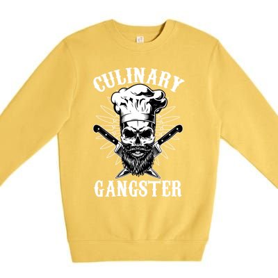 Culinary Gangster Skeleton Chef Funny Cooking Cook Meaningful Gift Premium Crewneck Sweatshirt