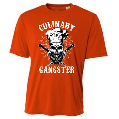 Culinary Gangster Skeleton Chef Funny Cooking Cook Meaningful Gift Cooling Performance Crew T-Shirt